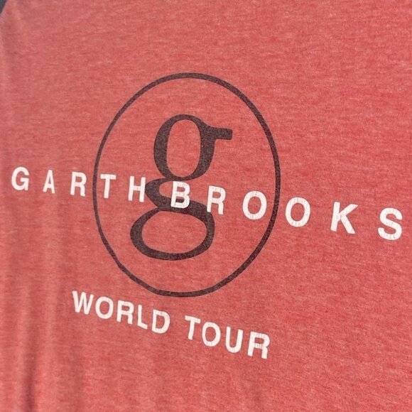 5/$25 GARTH Brooks World Tour Pink Charcoal Grey 3/4 Sleeve Henley T Shirt - Picture 6 of 12